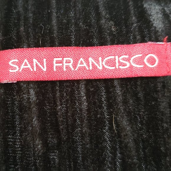 San Francisco Black Crushed Velour Fitted Blazer w/Satin Belt, 5 - Picture 8 of 16